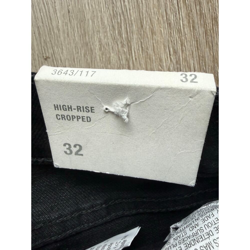 Zara High Rise Crop Flare Women's Jeans, Black, Size 0, Raw Hem, NWT - Picture 3 of 6